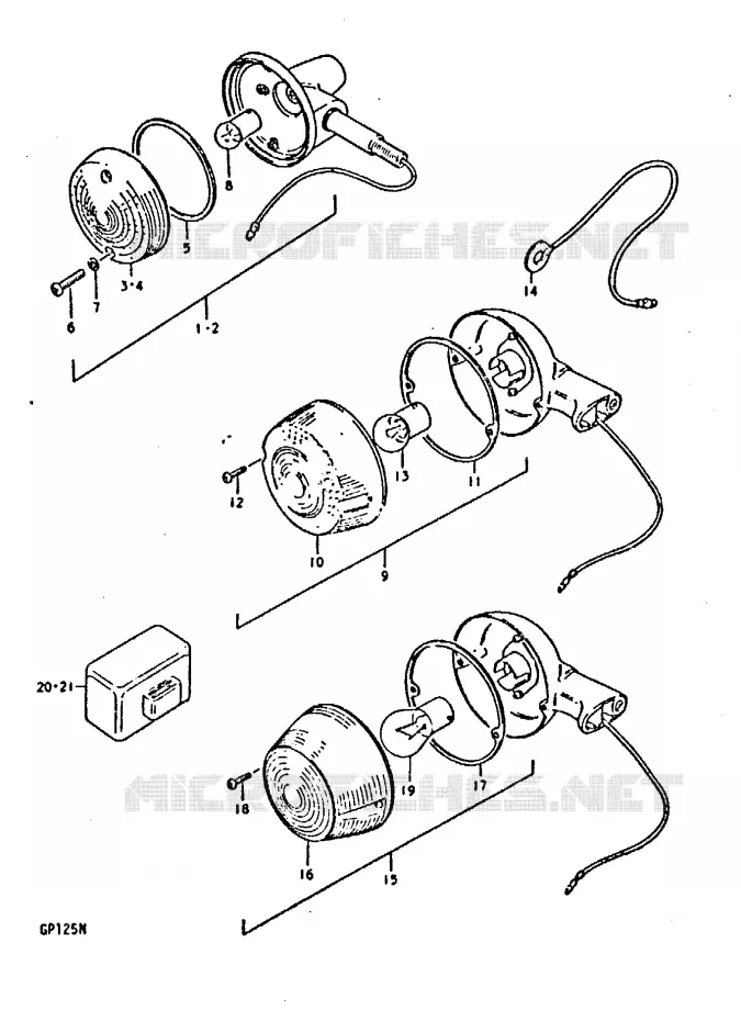CLIGNOTANTS (E2) Suzuki MOTO 125 GP 1992  GP125N(C/N)