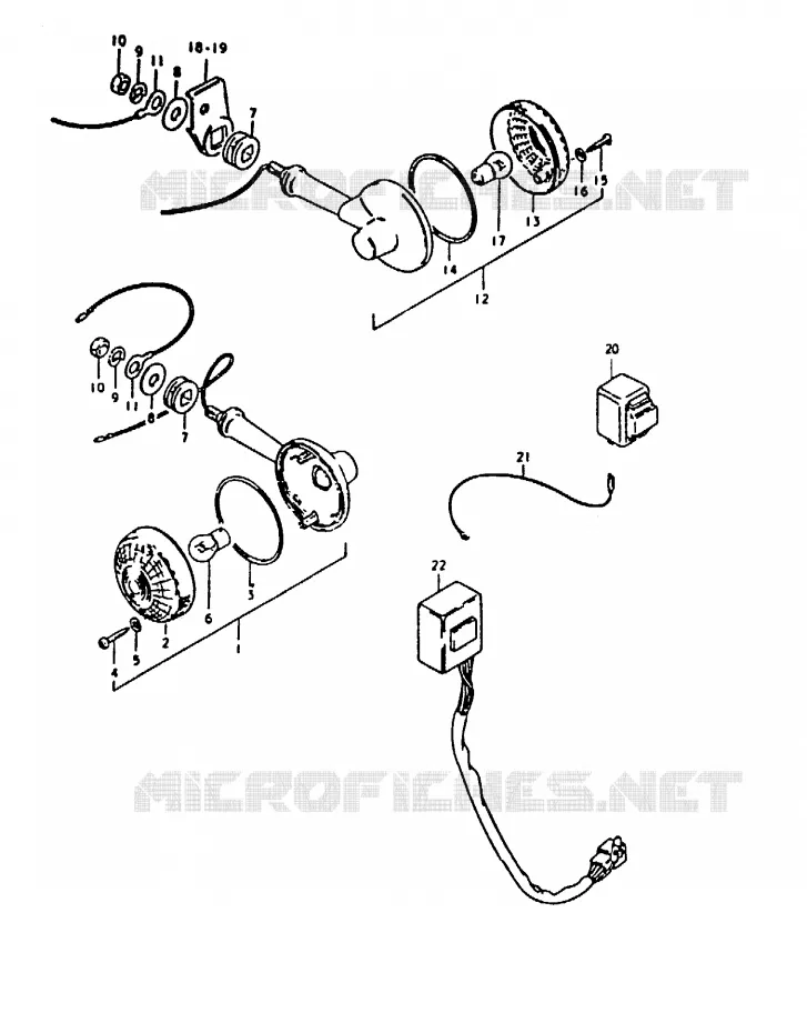CLIGNOTANTS (E22, E25) Suzuki MOTO 1000 GS 1980  GS1000HT(T)