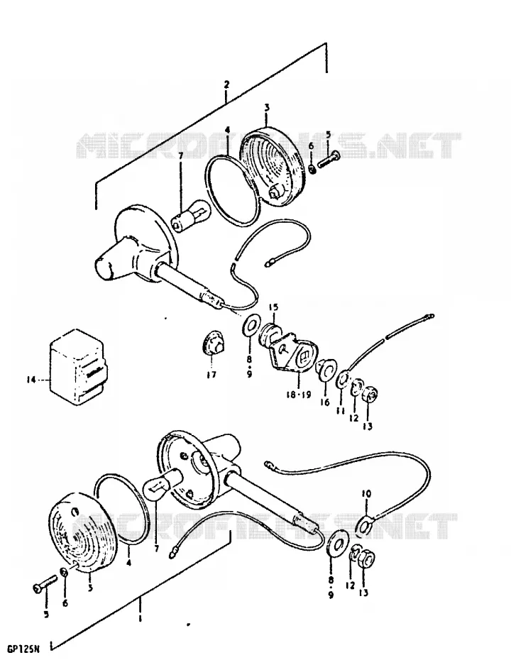 CLIGNOTANTS (E22) Suzuki MOTO 125 GP 1992  GP125UN(C/N)
