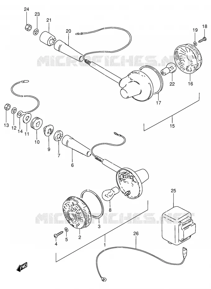 CLIGNOTANTS (E22) Suzuki MOTO 250 GN 1989  GN250K(E2)