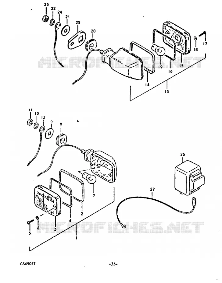 CLIGNOTANTS (E22) Suzuki MOTO 450 GS 1996  GS450T(T)