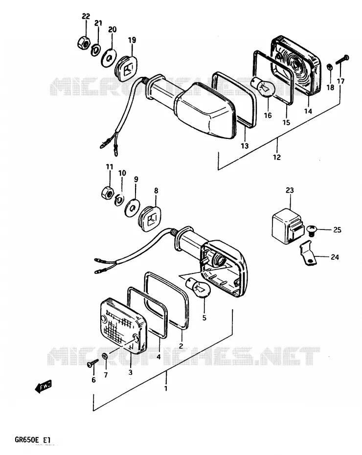 CLIGNOTANTS (E22) Suzuki MOTO 650 TEMPTER 1983  GR650D(D/E)