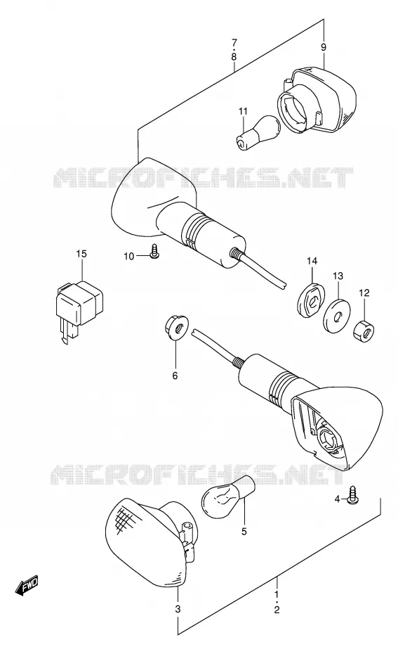 CLIGNOTANTS (E24) Suzuki MOTO 500 GS-E 2002  GS500HUK2(E2)