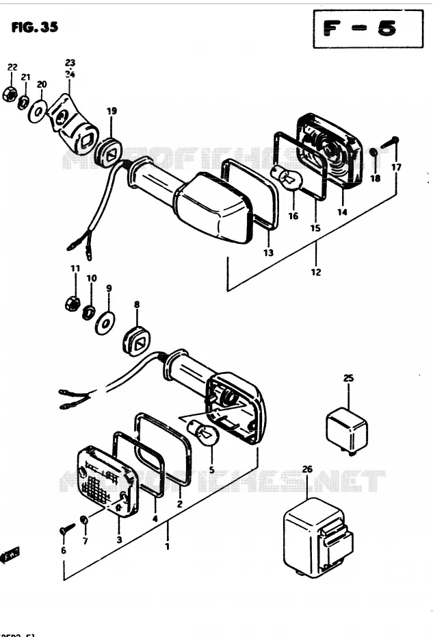 CLIGNOTANTS (E25, E39) Suzuki MOTO 450 GS 1982  GS4502(2/Z/D)