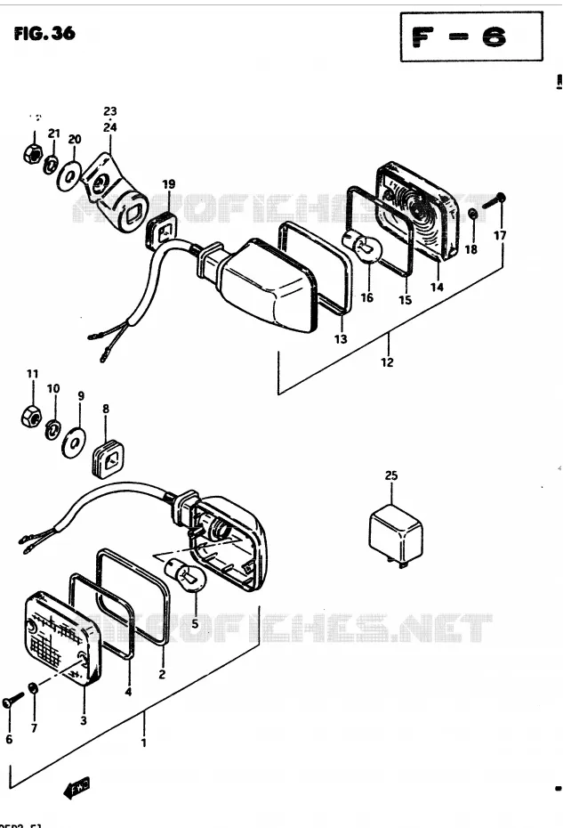 CLIGNOTANTS (E34) Suzuki MOTO 450 GS 1982  GS450Z(2/Z/D)