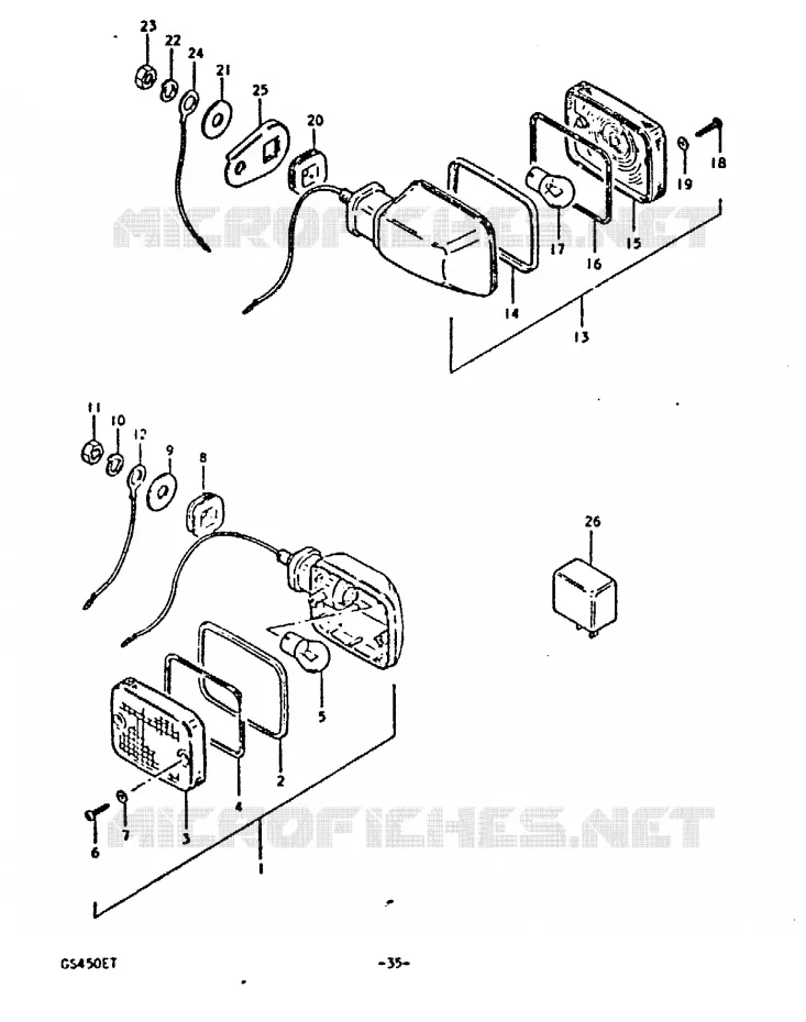 CLIGNOTANTS (E39) Suzuki MOTO 450 GS 1996  GS450T(T)