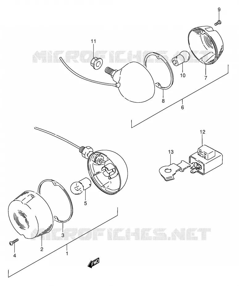 CLIGNOTANTS (FZ50NP E26) Suzuki SCOOTER 50 FZ 1993  FZ50NP(E1)