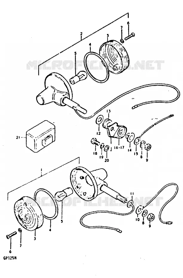 CLIGNOTANTS (GP125C, GP125N) Suzuki MOTO 125 GP 1978  GP125UC(C/N)