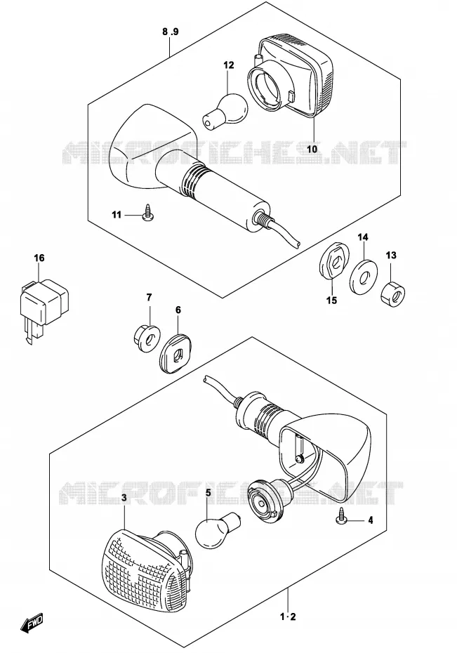 CLIGNOTANTS (GS500FK4/FUK4) Suzuki MOTO 500 GS-E 2004  GS500UK4(P19)