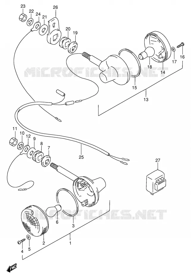 CLIGNOTANTS (MODELE M E2,E4,E21,E34) Suzuki MOTO 125 GN 1994  GN125ER(E1)