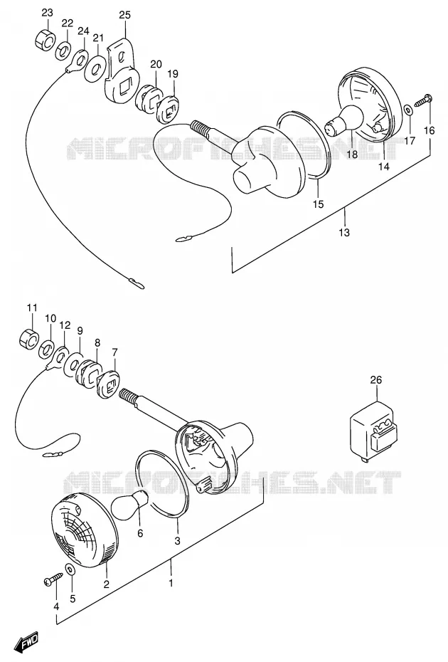 CLIGNOTANTS (MODELE R) Suzuki MOTO 125 GN 1982  GN125Z(E1)