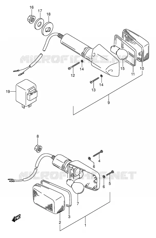 CLIGNOTANTS (MODELE S/T) Suzuki MOTO 500 GS-E 1993  GS500EUP(E2)