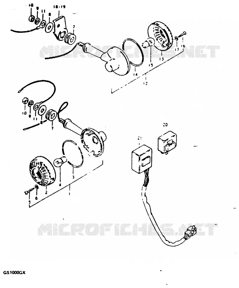 CLIGNOTANTS (MODELE T : E2, E4, E17, E34) Suzuki MOTO 1000 GS 1980  GS1000GT(X/T)