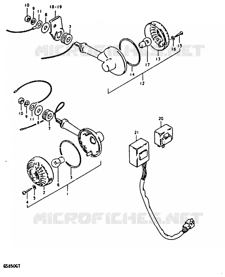 CLIGNOTANTS (MODELE T : E39) Suzuki MOTO 850 GS 1980  GS850GT(T/X)