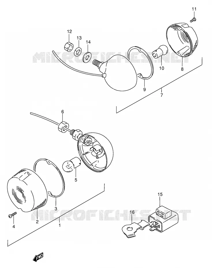 CLIGNOTANTS (MODELE X/Z E2) Suzuki SCOOTER 50 FZ 1982  FZ50Z(E1)