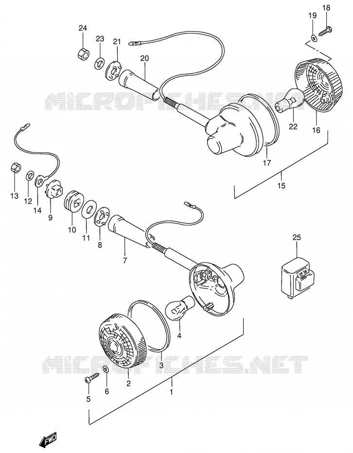 CLIGNOTANTS (MODELE Z/D/K E18) Suzuki MOTO 125 GN 1994  GN125ER(E1)