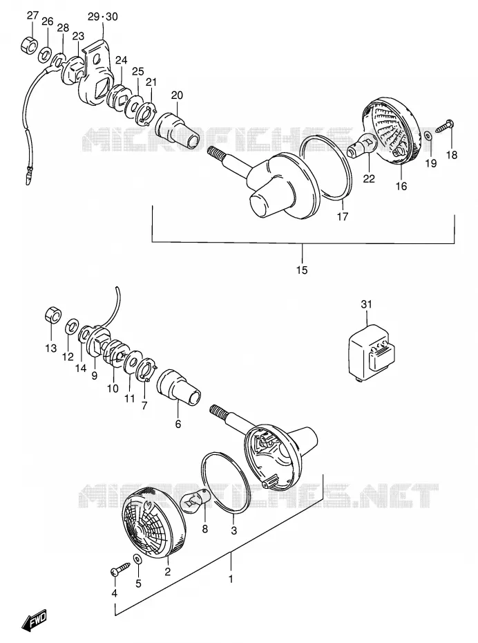 CLIGNOTANTS (MODELE Z/D/K E4) Suzuki MOTO 125 GN 1982  GN125EZ(E1)