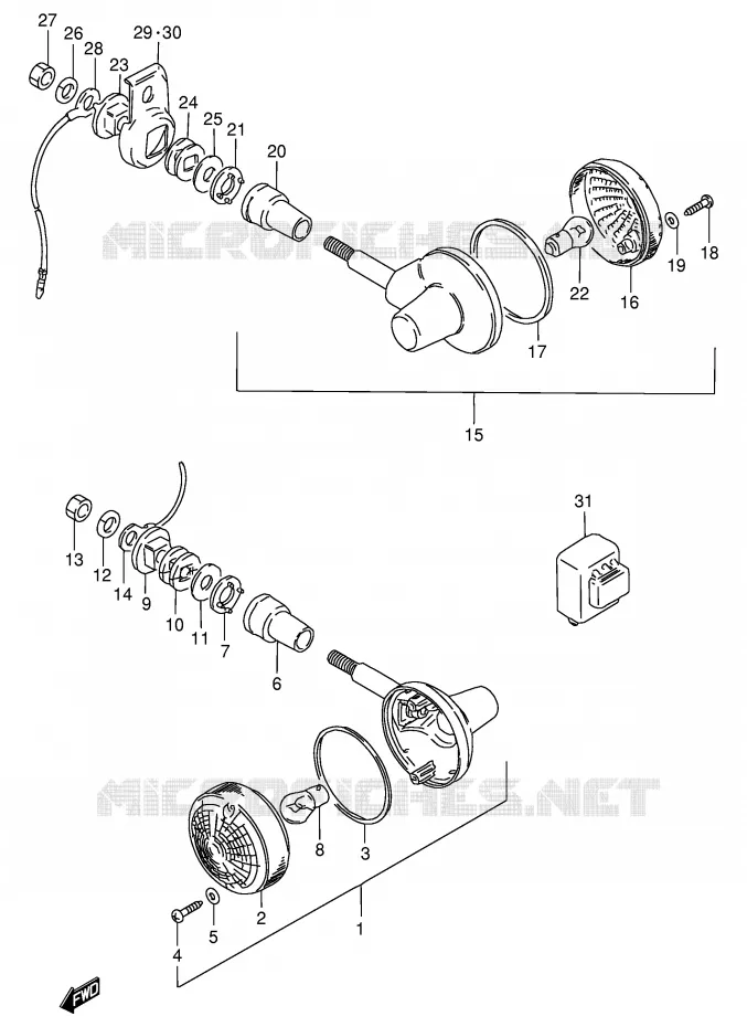 CLIGNOTANTS (MODELE Z/D/K/M) Suzuki MOTO 125 GN 1994  GN125R(E1)
