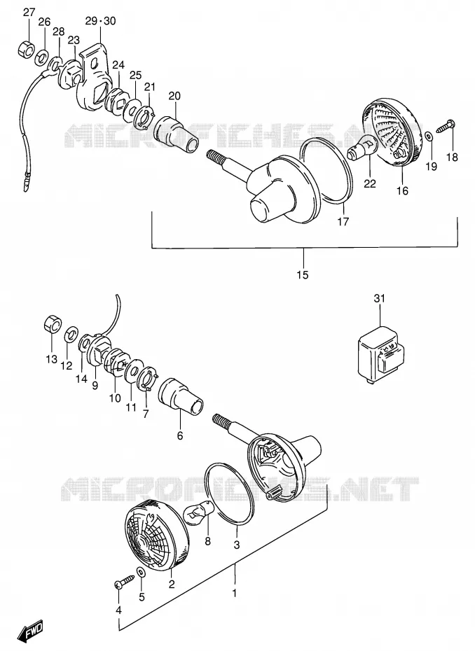 CLIGNOTANTS (MODELE Z E2) Suzuki MOTO 125 GN 1991  GN125EM(E1)