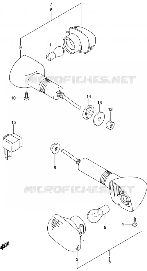 CLIGNOTANTS (P24) Suzuki MOTO 500 GS-E 2003  GS500HUK3(P19)
