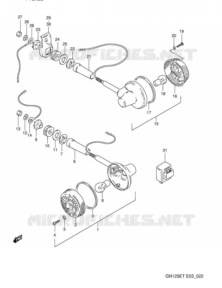 CLIGNOTANTS Suzuki MOTO 125 GN 1992  GN125EN(E3)
