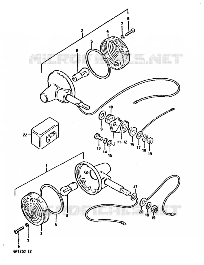 CLIGNOTANTS Suzuki MOTO 125 GP 1983  GP125D(X/D)