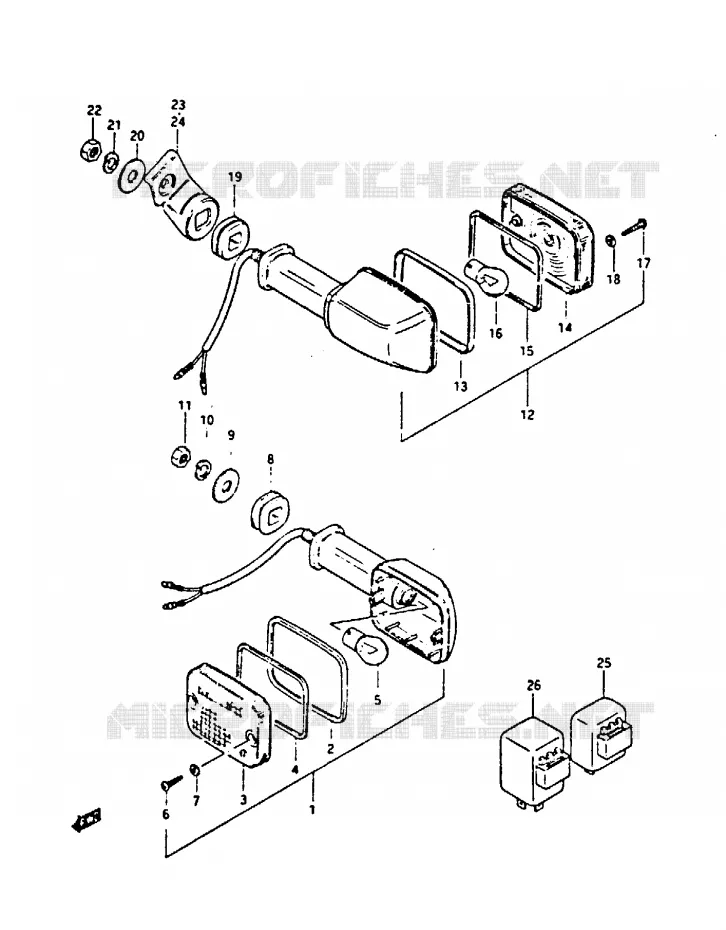 CLIGNOTANTS Suzuki MOTO 450 GS-S 1988  GS450SJ(E/F/G/H/J)