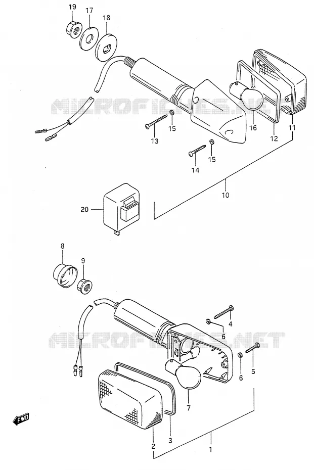 CLIGNOTANTS Suzuki MOTO 500 GS-E 1990  GS500EUL(E28)