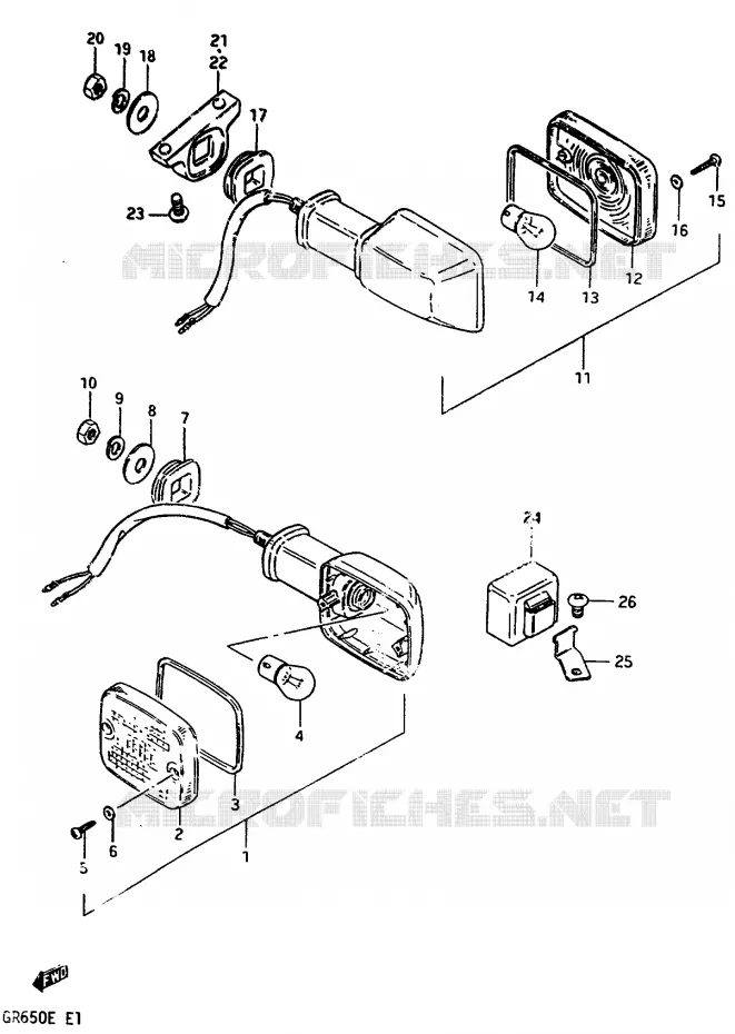 CLIGNOTANTS Suzuki MOTO 650 TEMPTER 1984  GR650E(D/E)