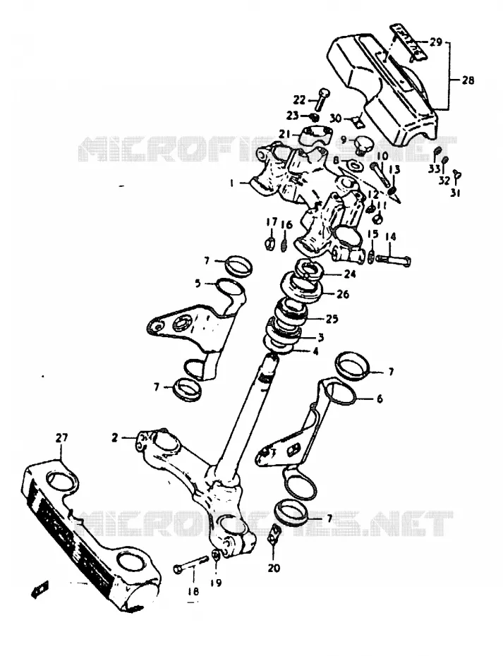 COLONNE DE DIRECTION (GS1000C, HC, EC) Suzuki MOTO 1000 GS 1978  GS1000C(C/N)
