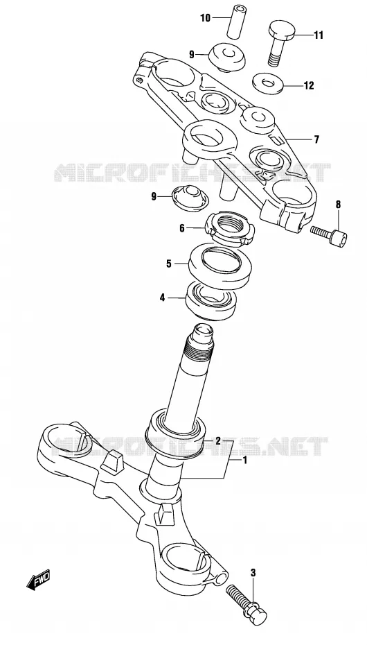 COLONNE DE DIRECTION (GS500FK4/FUK4) Suzuki MOTO 500 GS-F 2004  GS500FUK4(P19)