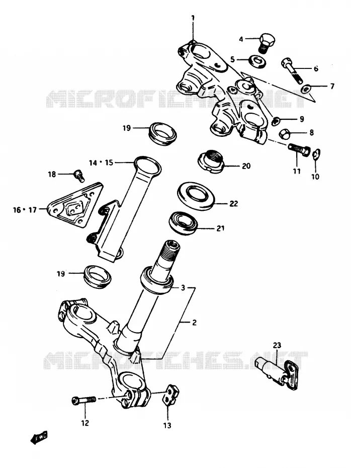COLONNE DE DIRECTION (GSX1100EE/EF/EG) Suzuki MOTO 1100 GSX-E 1985  GSX1100ESF(E/F/G)