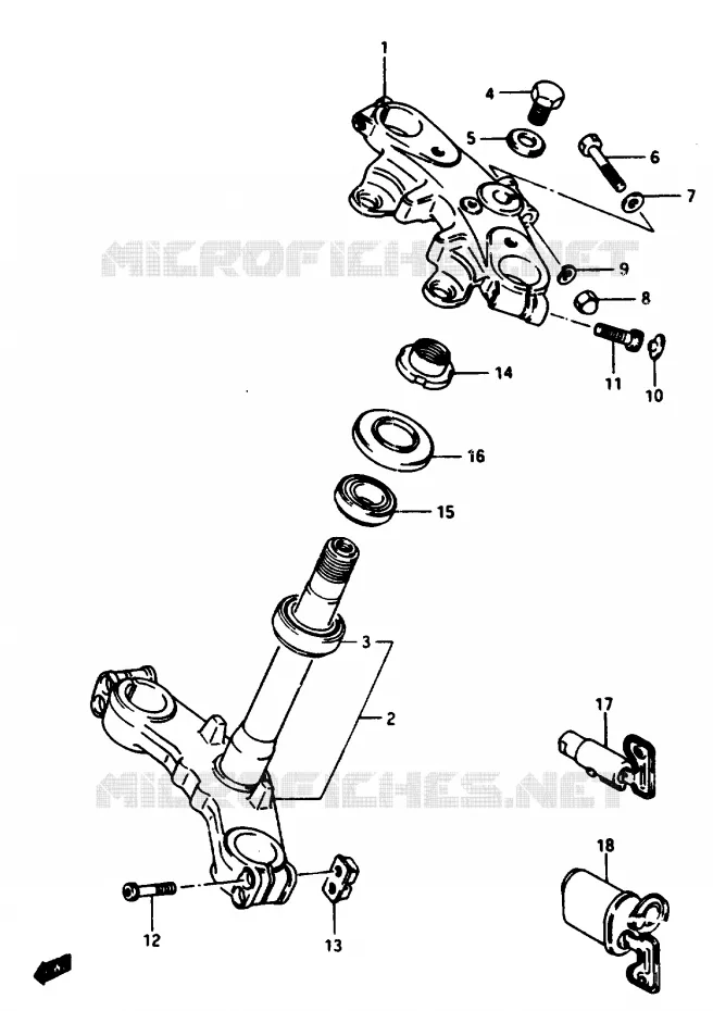 COLONNE DE DIRECTION GSX1100ESE/EFE/ESF/EFF/ESG/EFG,GS1150ESF/EFF/E Suzuki MOTO 1100 GSX-E 1985  GSX1100EF(E/F/G)
