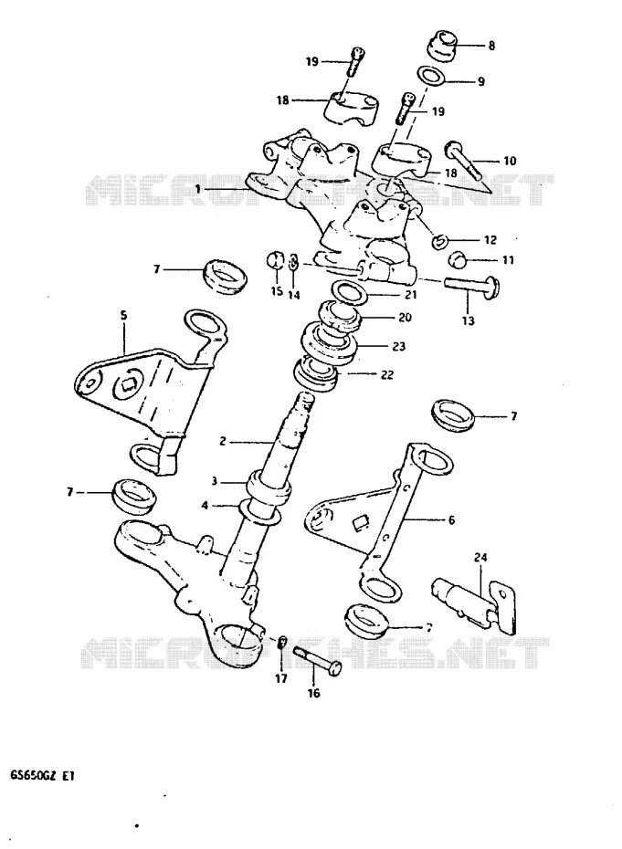 COLONNE DE DIRECTION (MODELE X) Suzuki MOTO 650 GS 1999  GS650GX(X/Z)