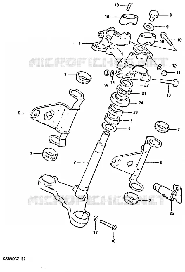 COLONNE DE DIRECTION (MODELE Z) Suzuki MOTO 650 GS 1999  GS650GX(X/Z)