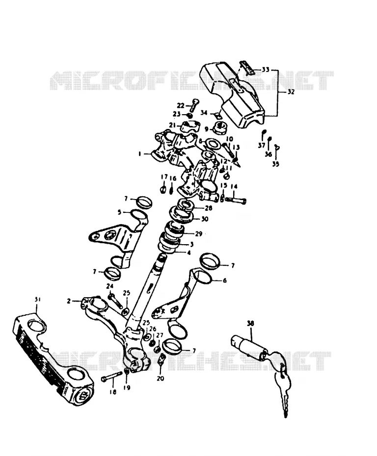 COLONNE DE DIRECTION Suzuki MOTO 1000 GS 1980  GS1000HT(T)