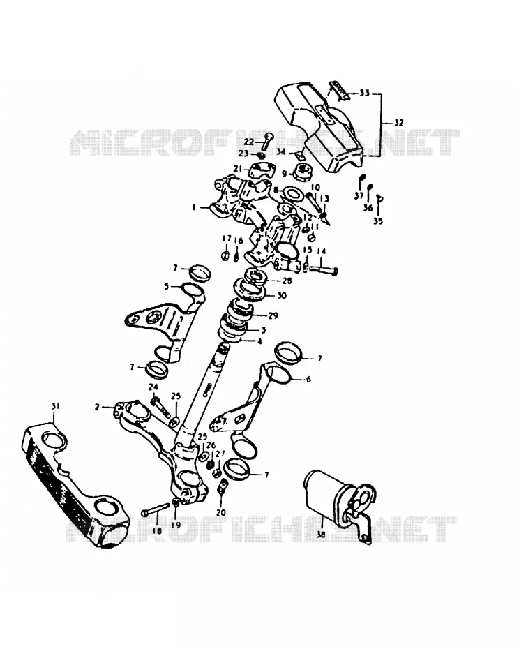 COLONNE DE DIRECTION Suzuki MOTO 1000 GS 1980  GS1000T(T)