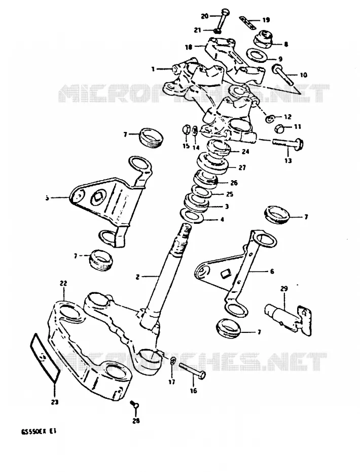 COLONNE DE DIRECTION Suzuki MOTO 550 GS 1981  GS550X(X)
