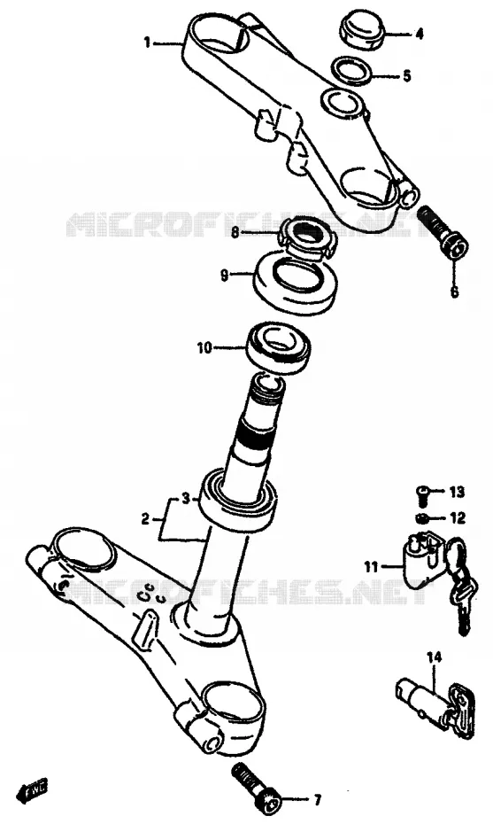 COLONNE DE DIRECTION Suzuki MOTO 750 GSX-R 1985  GSX-R750F(F/G/H)