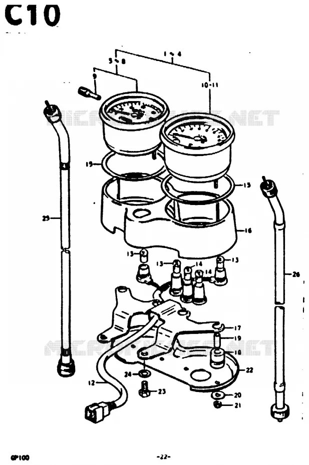 COMPTEUR (E14) Suzuki MOTO 100 GP 1992  GP100UN(C/N)