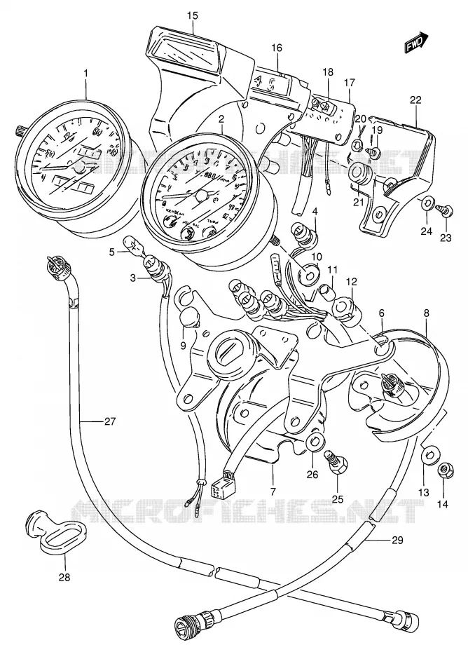 COMPTEUR (E30) Suzuki MOTO 125 GN 1991  GN125EM(E1)