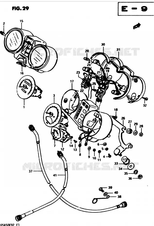 COMPTEUR (MODELE D) Suzuki MOTO 450 GS 1982  GS450Z(2/Z/D)