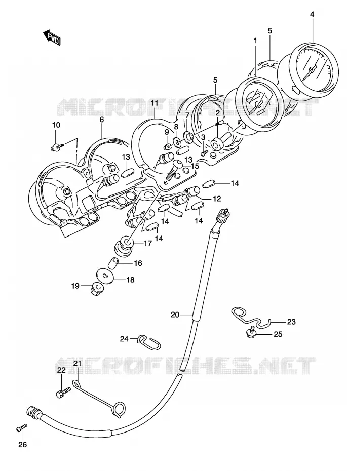 COMPTEUR (MODELE K3) Suzuki MOTO 500 GS-F 2004  GS500FUK4(P19)