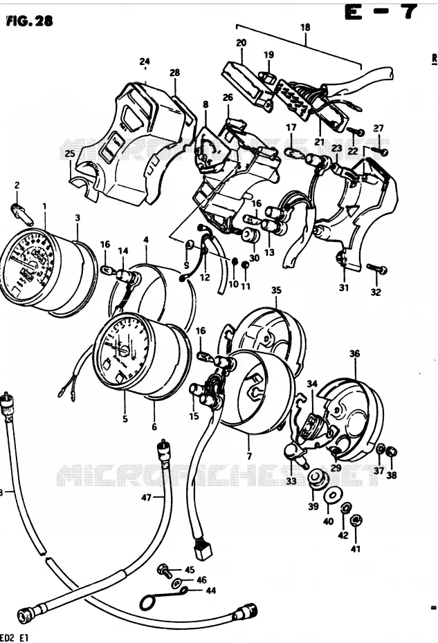 COMPTEUR (MODELE Z) Suzuki MOTO 450 GS 1982  GS4502(2/Z/D)
