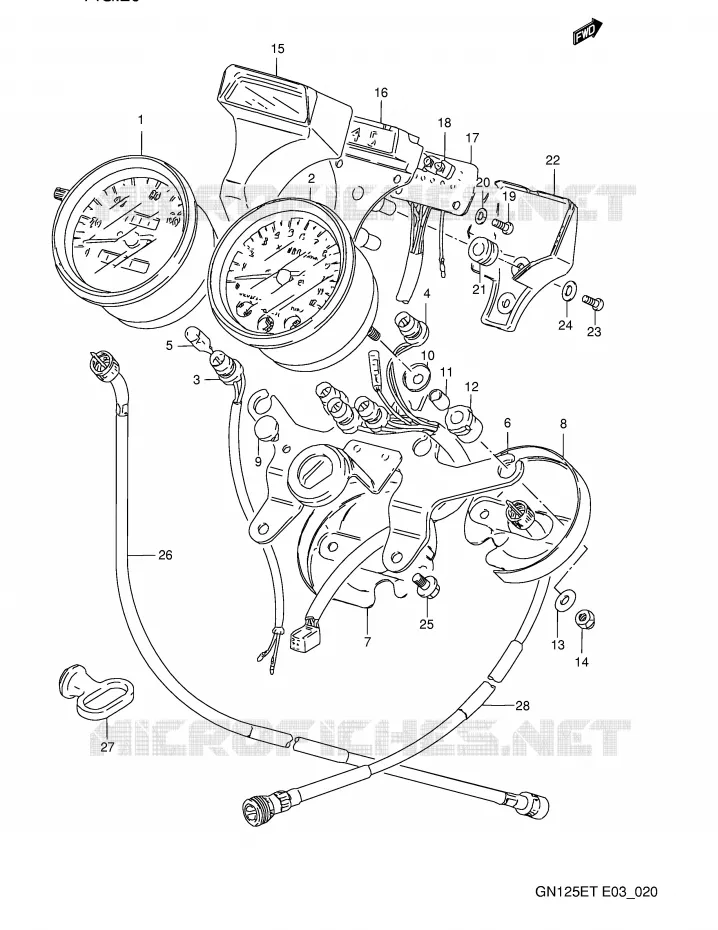 COMPTEUR Suzuki MOTO 125 GN 1993  GN125EP(E3)