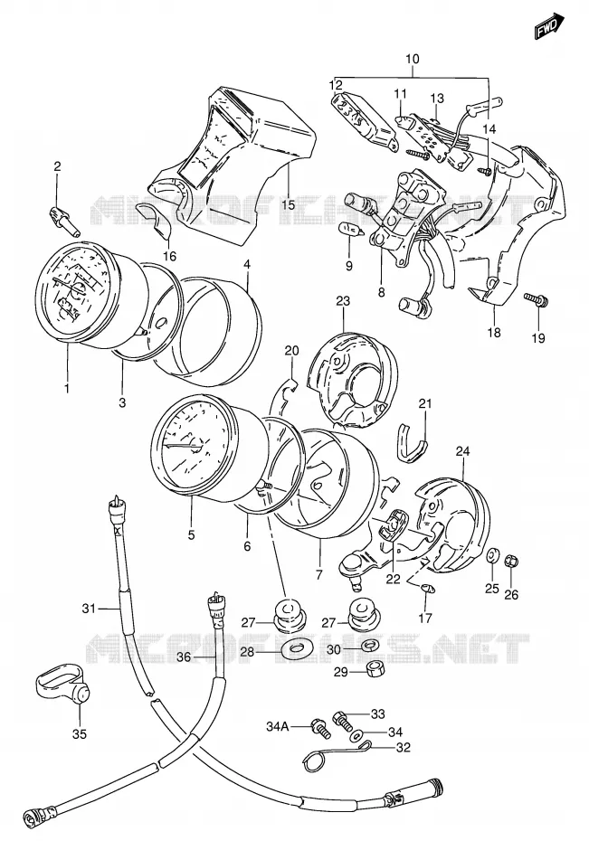 COMPTEUR Suzuki MOTO 250 GN 1990  GN250L(E2)