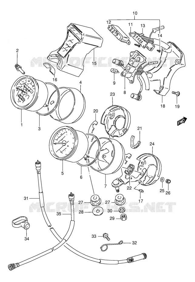 COMPTEUR Suzuki MOTO 250 GN 1996  GN250T(E2)