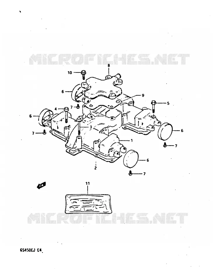 COUVERCLE DE CULASSE Suzuki MOTO 450 GS-S 1984  GS450SE(E/F/G/H/J)
