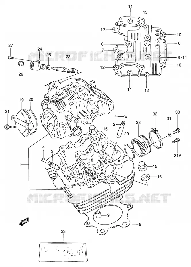 CULASSE Suzuki MOTO 250 GN 1994  GN250R(E2)