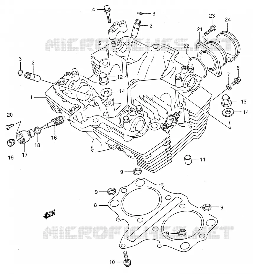 CULASSE Suzuki MOTO 500 GS-E 1992  GS500EUN(E28)